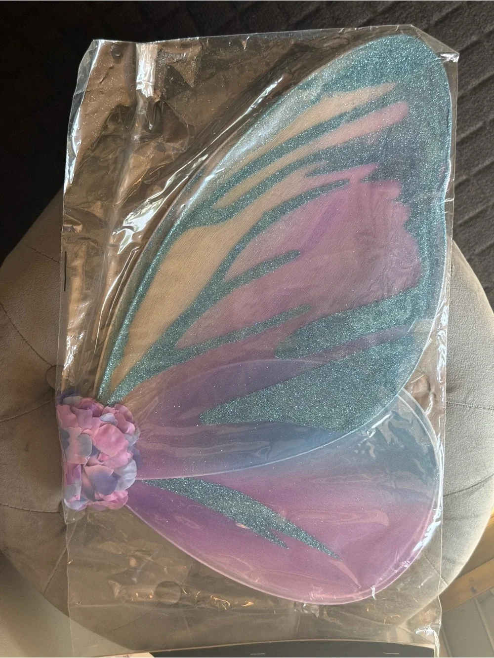 Blue and Pink Butterfly Wings
